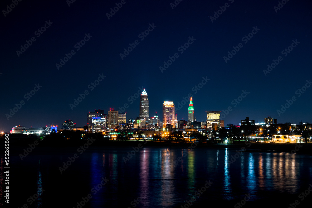 Colorful Cleveland lights.