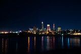 Cleveland skyline at nighttime.