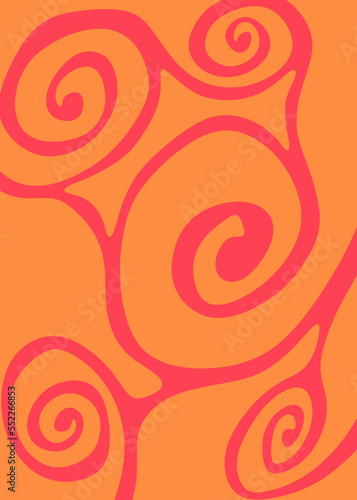 Abstract background with cute wavy and curly line pattern