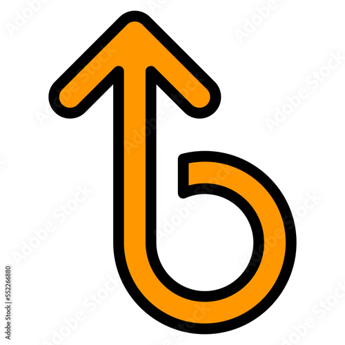 curve filled outline icon