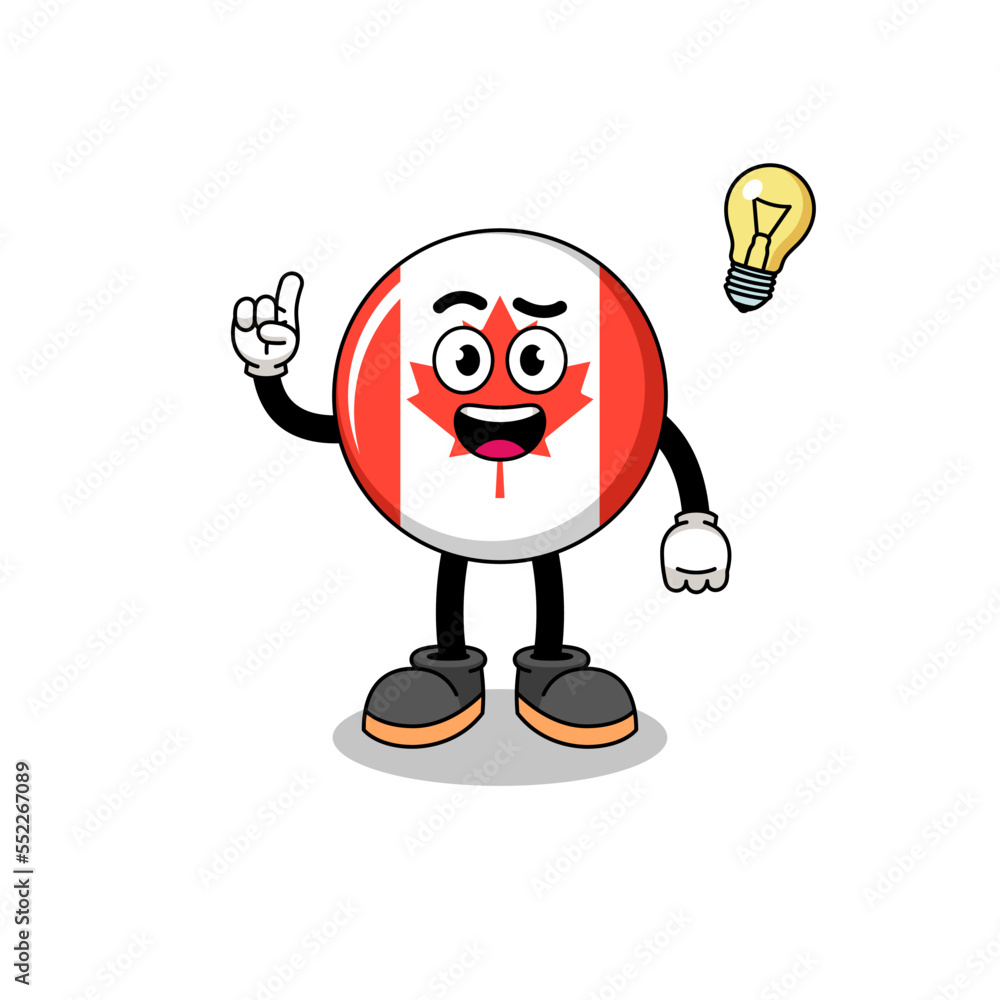 canada flag cartoon with get an idea pose canada flag cartoon with get an idea pose
