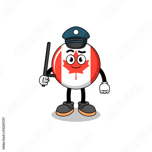 Cartoon Illustration of canada flag police © Ummu