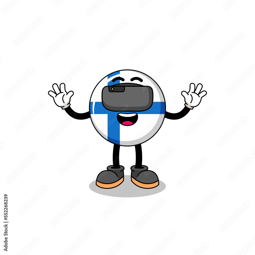 Illustration of finland with a vr headset Illustration of finland with a vr headset