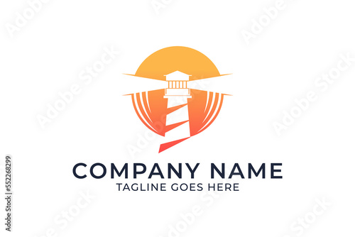 lighthouse logo design, minimalist lighthouse logo design