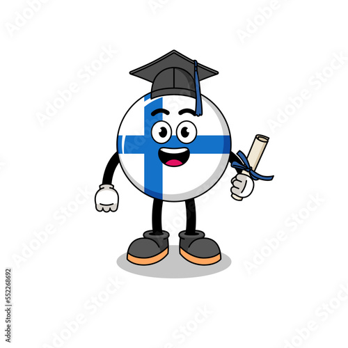 finland mascot with graduation pose