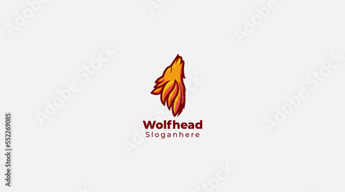 Wolf head logo design template vector icon