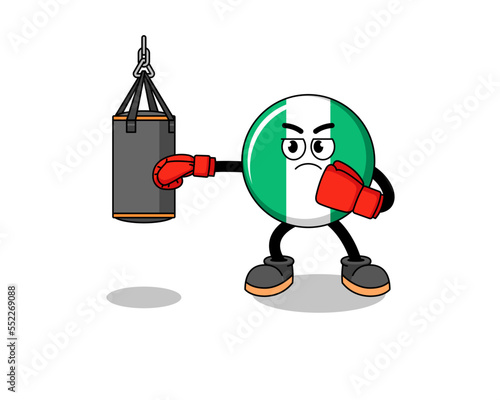Illustration of nigeria flag boxer