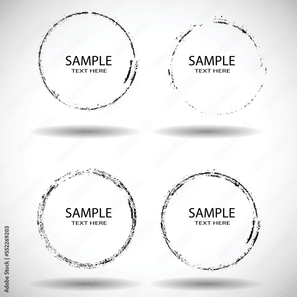 Vector Frames. circle for image. distress texture . Grunge Black gough borders . Dirt effect . Vector Frames. circle for image. distress texture . Grunge Black gough borders . Dirt effect .