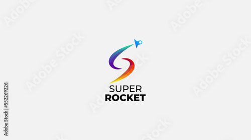 Letter S Super rocket logo design template icon