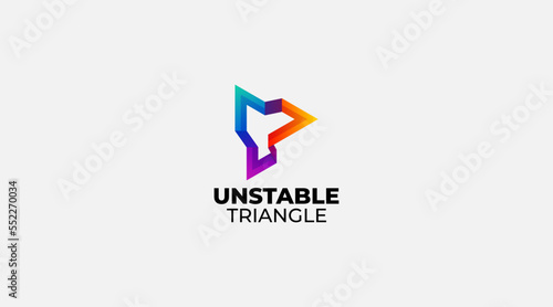 Free Download Unstable colorful triangle vector logo design illustration - GFXLoad