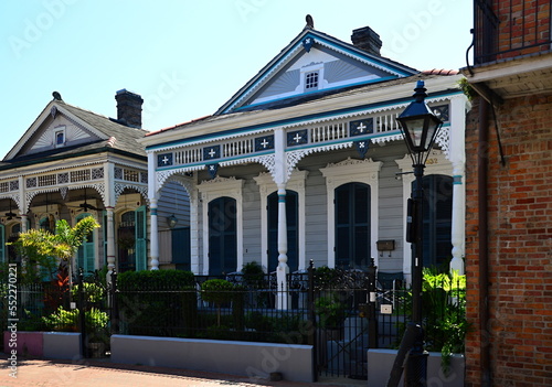 Quadro su tela Historical Buildings in the French Quarter in New Orleans, Louisiana