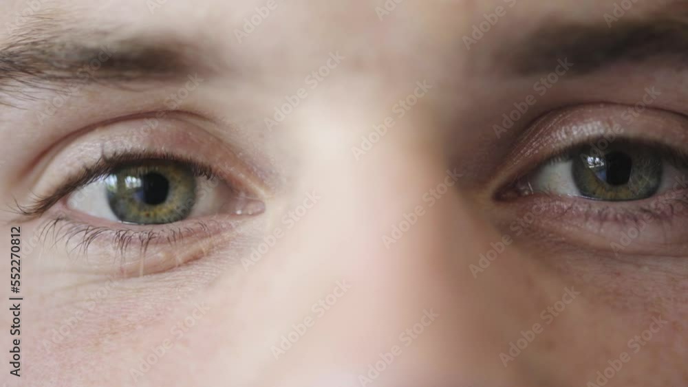 Green eyes, macro and man with focus, vision and eye care background while thinking, staring and looking intimidating for investigation and surveillance. Zoom of male model face with natural texture Green eyes, macro and man with focus, vision and eye care background while thinking, staring and looking intimidating for investigation and surveillance. Zoom of male model face with natural texture