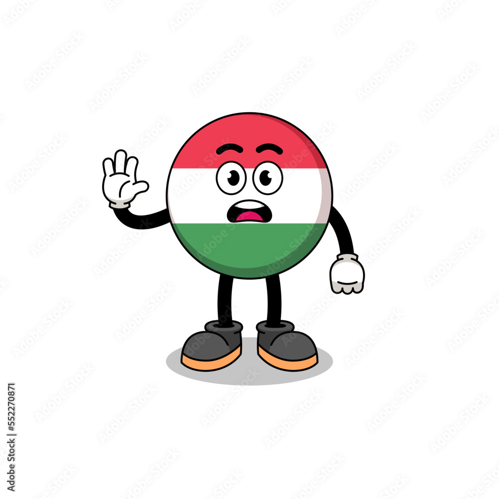 hungary flag cartoon illustration doing stop hand hungary flag cartoon illustration doing stop hand