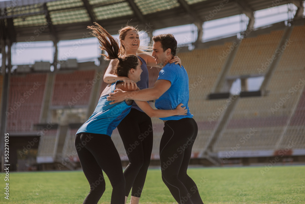 Obraz premium A photo of happy sportspeople