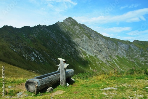 Austrian Alps - view of the peak of Hornspitze from the Tuxerjoch trail photo