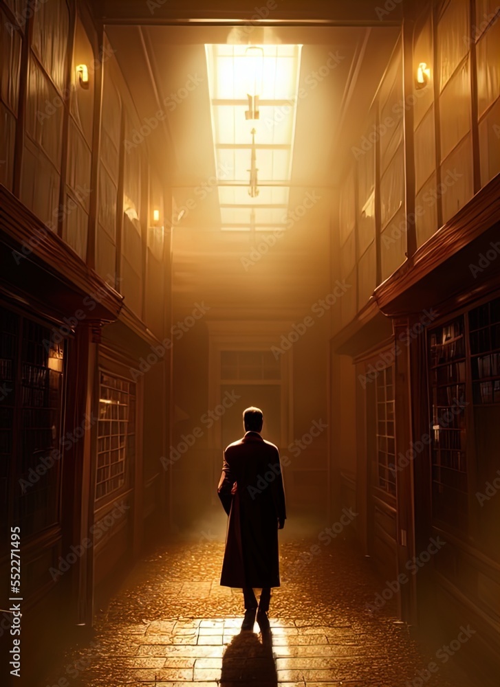 A shadowy figure in a fog. A shadowy figure in a fog.