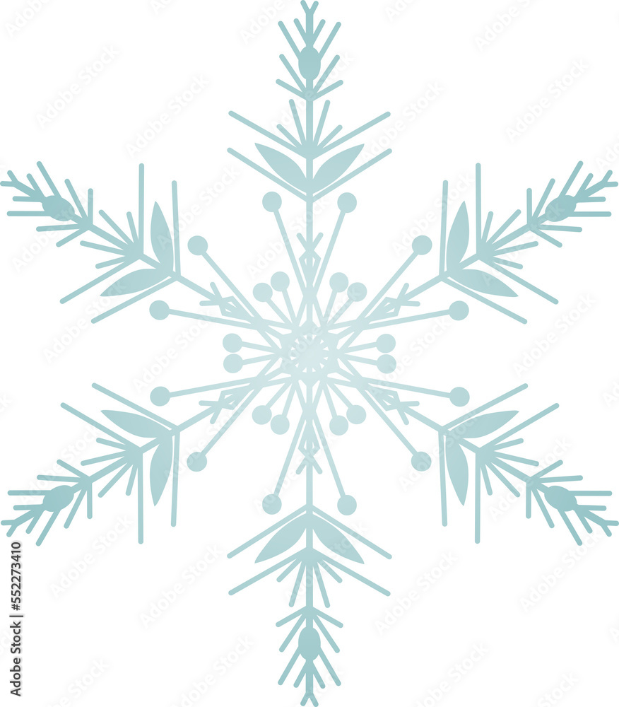 Naklejka premium Snowflake Crystal in Winter