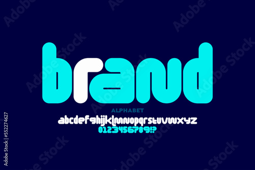 Modern lowercase style font design, alphabet letters and numbers vector illustration