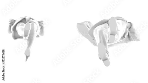 3D High Poly Humans - SET3 Monochromatic - Bottom View