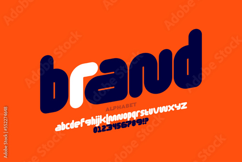 Modern lowercase style font design, alphabet letters and numbers vector illustration