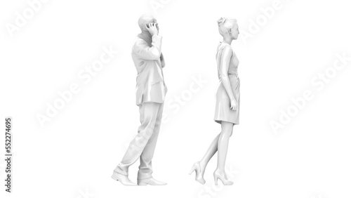 3D High Poly Humans - SET3 Monochromatic - Right View