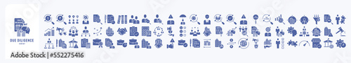 Due diligence and audit survey verification Icon set, including icons like Bill, User, target, Tax, payment, online and more. vector illustrations