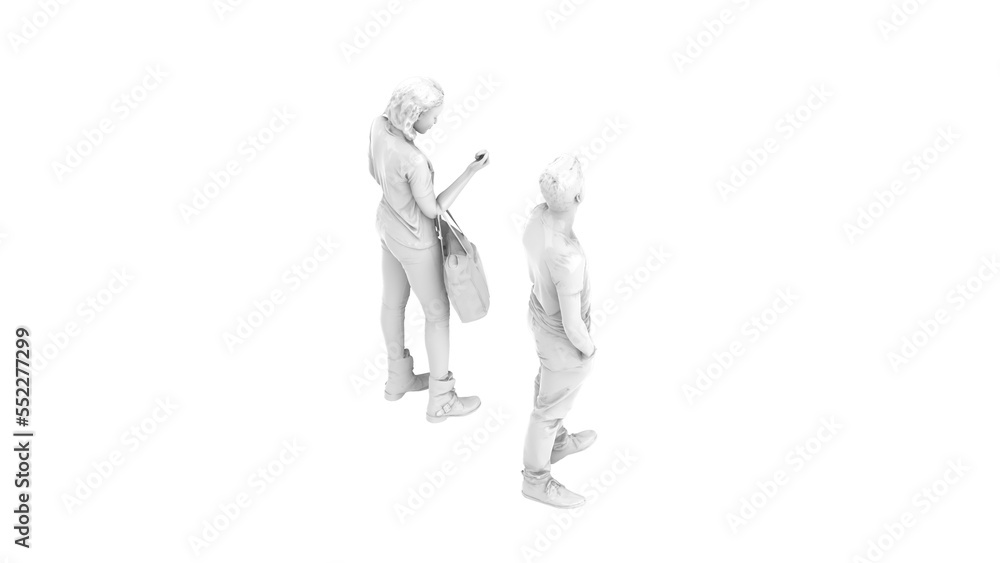 3D High Poly Humans - SET4 Monochromatic - Isometric View 3 3D High Poly Humans - SET4 Monochromatic - Isometric View 3