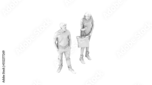3D High Poly Humans - SET4 Monochromatic - Isometric View 1