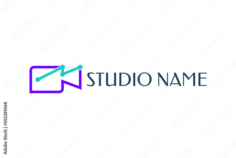 media logo design, minimalist studio logo design, chart logo design