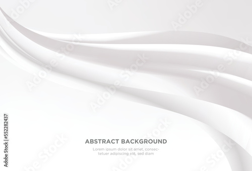 Abstract white luxury fabric background with copy space. Abstract white silk, liquid wave or satin