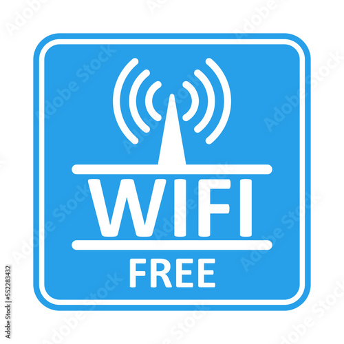 wifi free zone blue color wireless stickers design icon connection hotspot area