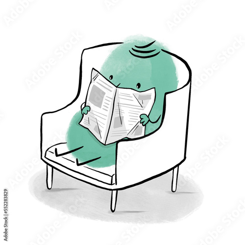 reading newspaper