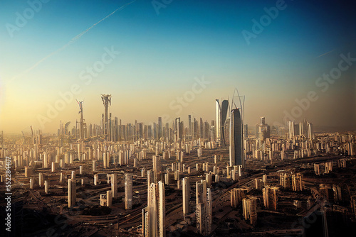 skyscrapers in Doha Qatar 3 d illustration © Melinda Nagy