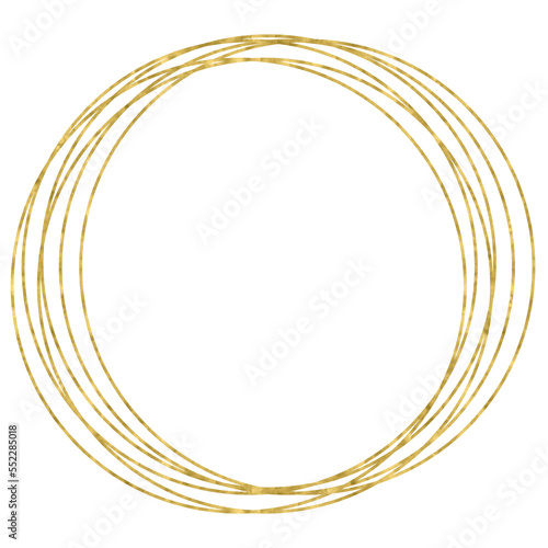 Gold Glitter Circle Frame Border