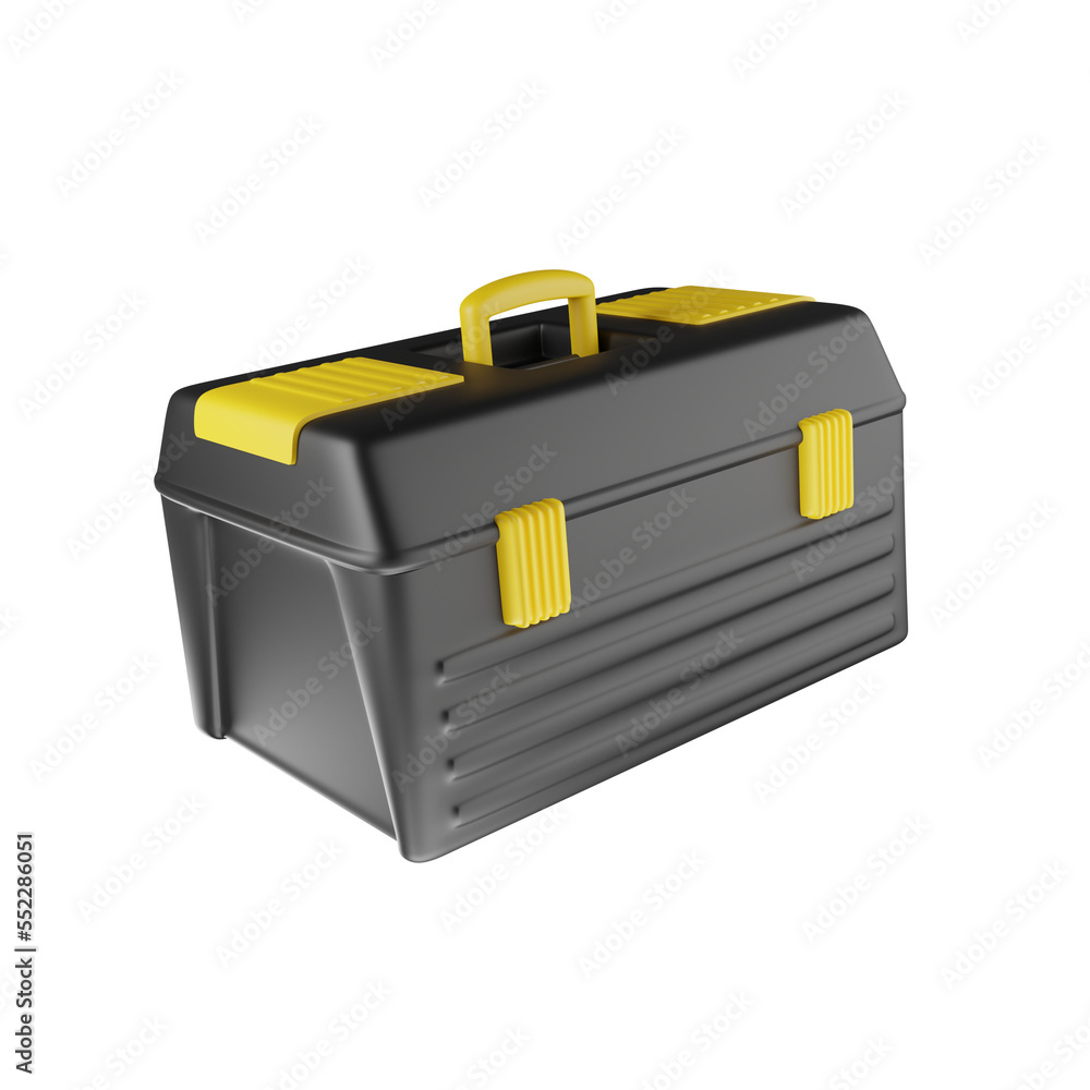 Black plastic box for instruments 3d render icon Black plastic box for instruments 3d render icon