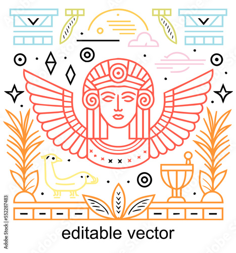 ancient Egyptian texture editable vector