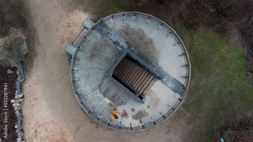 watch tower from sky