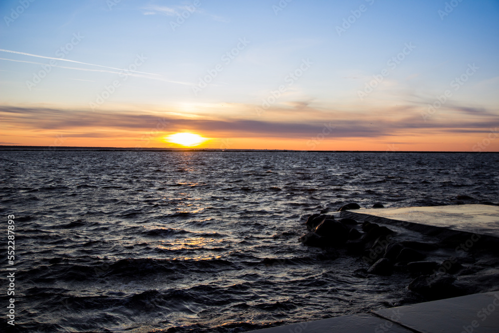 Fototapeta premium sunset on river