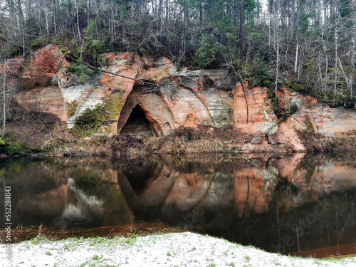 Cliff in river Gauja