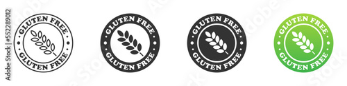 Gluten free icon set. Vector illustration.