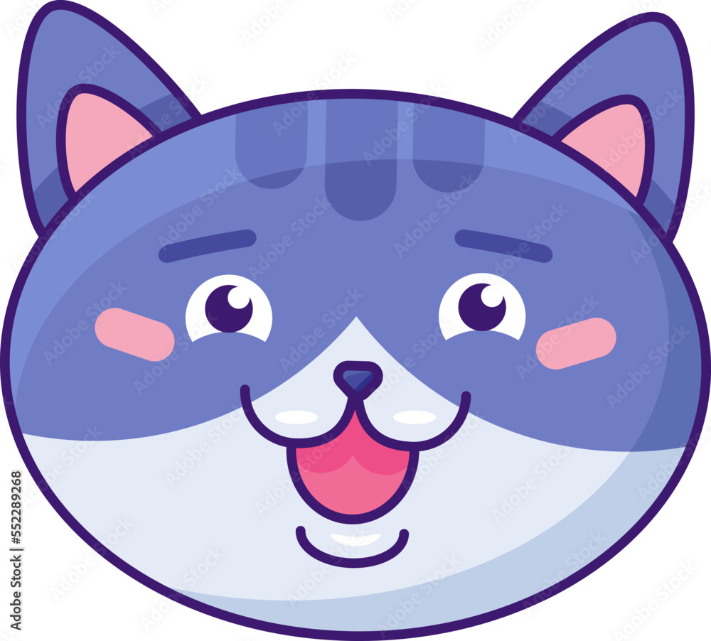 Cat smiling with teeth funny cute emoji vector Cat smiling with teeth funny cute emoji vector