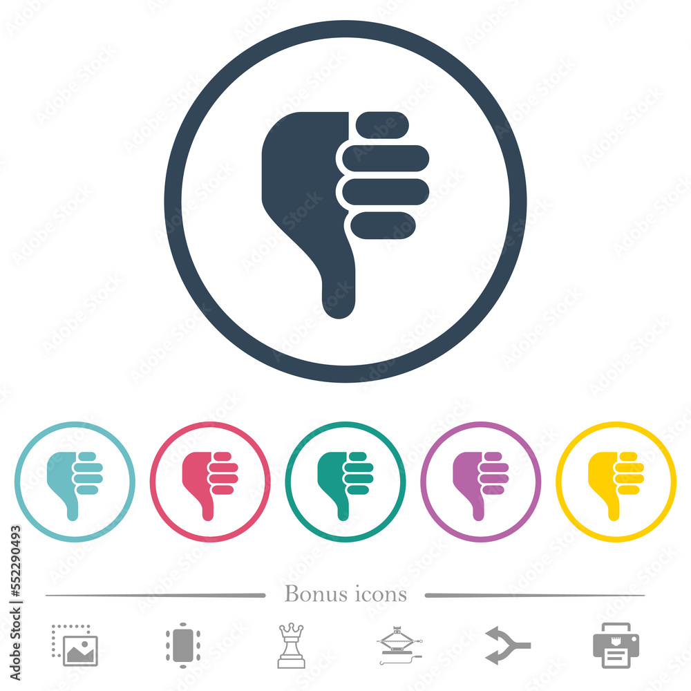 left handed thumbs down solid flat color icons in round outlines left handed thumbs down solid flat color icons in round outlines