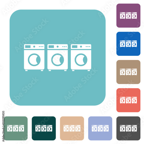 Laundry rounded square flat icons