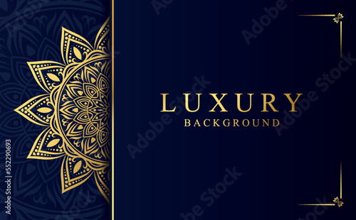 Luxury ornamental mandala background with golden arabesque pattern in Arabic style