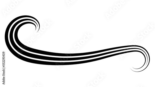 Line wiggly winding, squiggly curl logo, calligraphic element