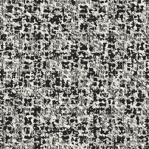 Monochrome Glitch Effect Textured Pattern