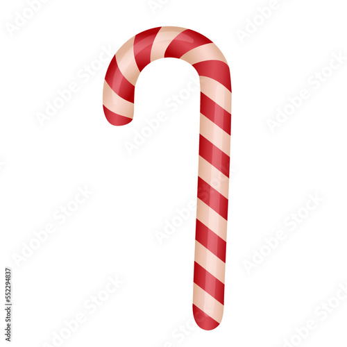  Christmas candy cane. Winter decor. colorful red and white lollipop. Unhealthy eating. Hard candy. Candy shop logo. Caramel vector illustration