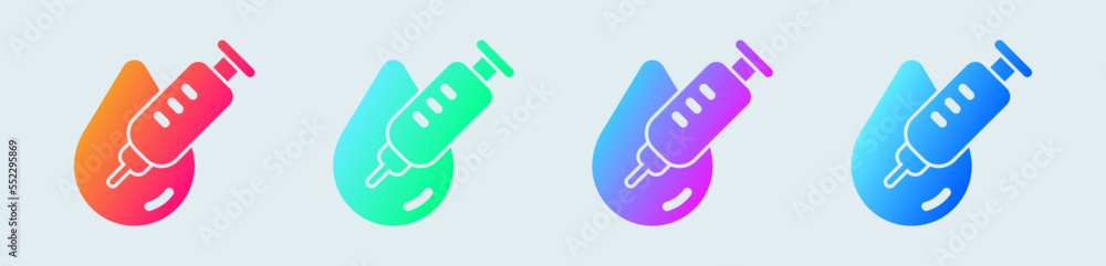 Inject solid icon in gradient colors. Medicine signs vector illustration. Inject solid icon in gradient colors. Medicine signs vector illustration.