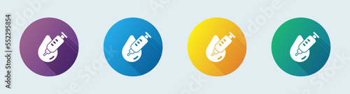 Inject solid icon in flat design style. Medicine signs vector illustration.