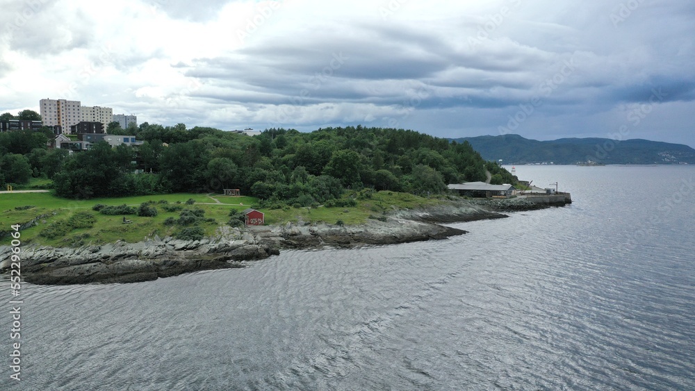 port et fjord de Trondheim en Norvège	